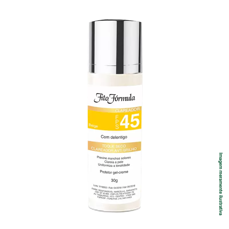 Protetor solar com cor clareador 4 em 1  FPS 45 
