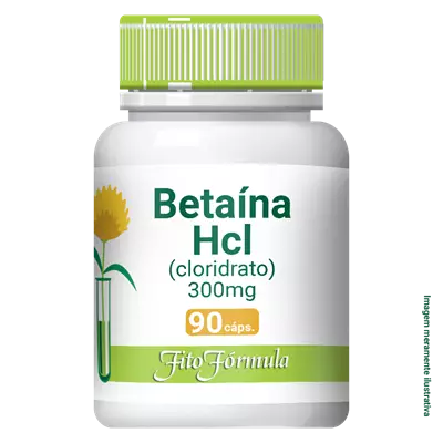 Betaína HCL 300mg 90 Cápsulas